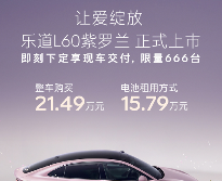 乐道L60紫罗兰限定版上市：限量666台