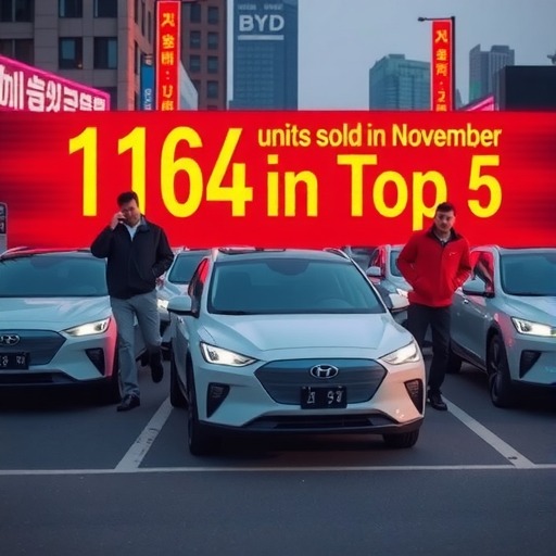 11月比亚迪在韩国市场销量1164辆：首