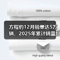 方程豹12月销量达5万辆，2025年累计销量超23万辆（图4）