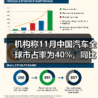 机构称11月中国汽车全球市占率为40%,同比提升1个百分点(图4) 机构称11月中国汽车全球市占率为40%,同比提升1个百分点(图4)