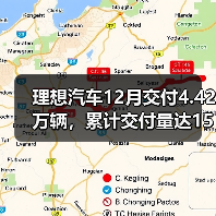 理想汽车12月交付4.42万辆,累计交付量达154万辆(图4) 理想汽车12月交付4.42万辆,累计交付量达154万辆(图4)