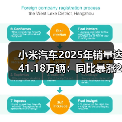 小米汽车2025年销量达41.18万辆：同比暴涨200%，跻身TOP 10榜单（图3）